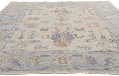 7 x 10 Modern Colorful Turkish Oushak Rug 54003