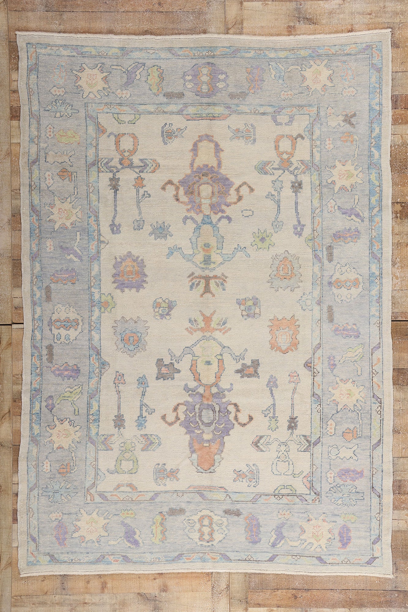 7 x 10 Modern Colorful Turkish Oushak Rug 54003