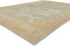 9 x 13 Colorful Blue Turkish Oushak Rug 53952