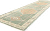 4 x 13 Modern Green Turkish Oushak Rug 53983