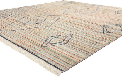 10 x 10 Desert Mirage Striped Modern Moroccan Rug 31286