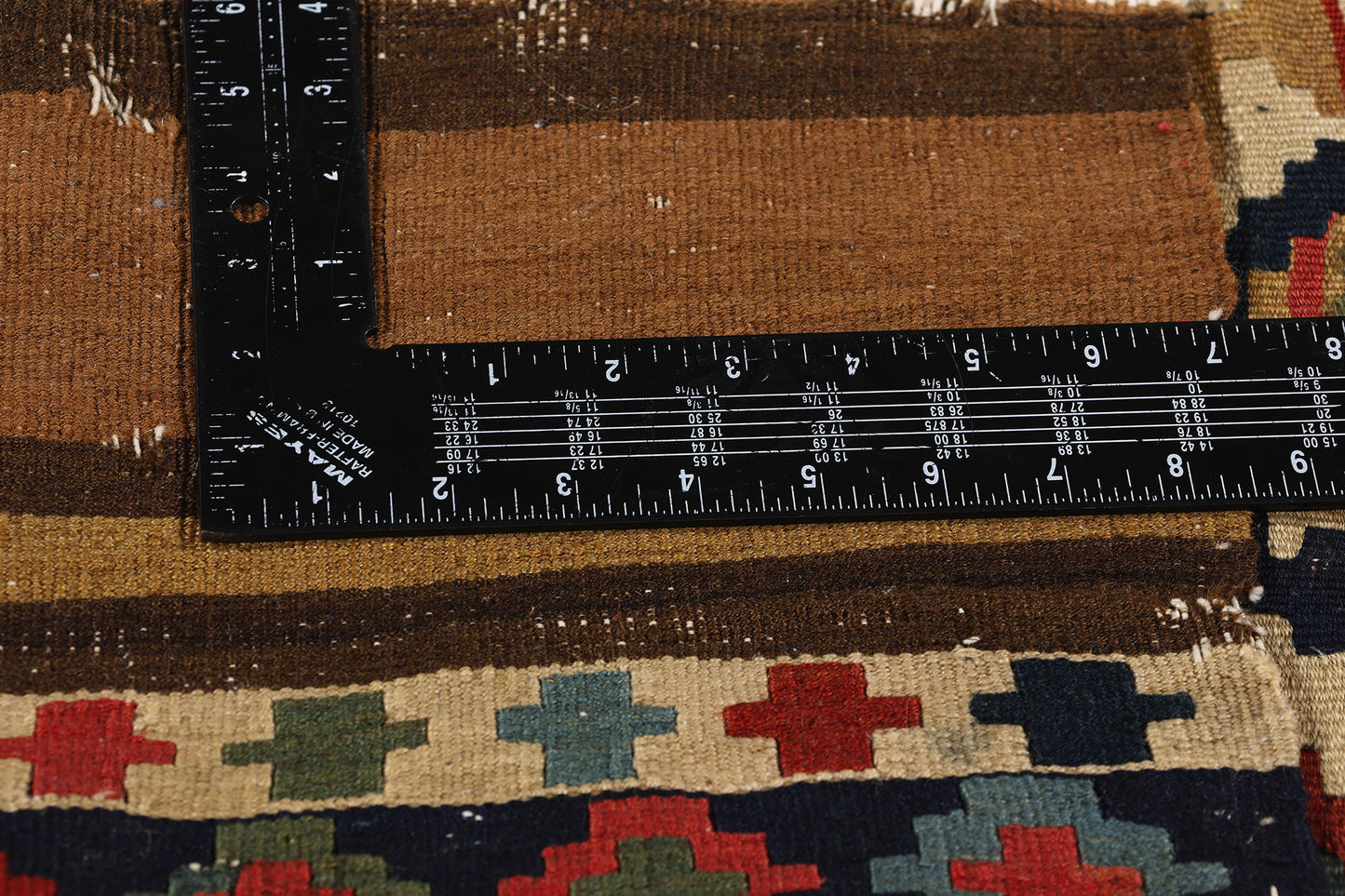 3 x 3 Antique-Worn Caucasian Shirvan Kilim Rug 78998
