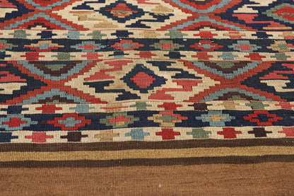 3 x 3 Antique-Worn Caucasian Shirvan Kilim Rug 78998