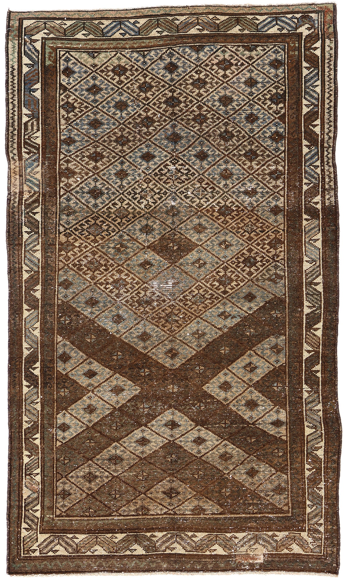 4 x 7 Antique-Worn Persian Hamadan Rug 61016