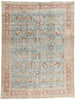9 x 12 Antique-Worn Blue Persian Tabriz Rug 53174