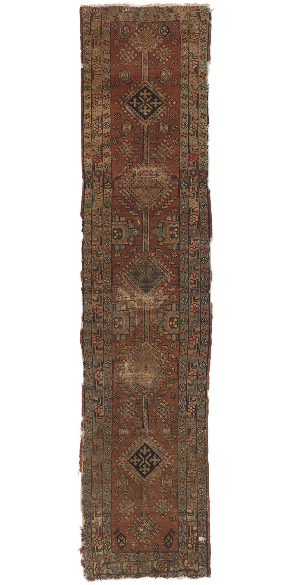 2 x 10 Antique-Worn Persian Heriz Rug 73166