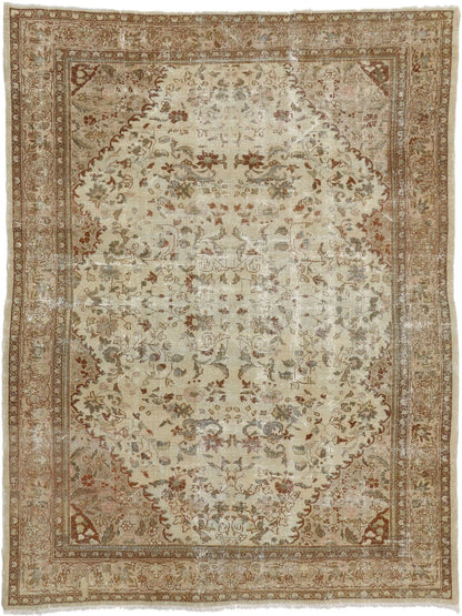 7 x 9 Antique-Worn Persian Mahal Rug 74939