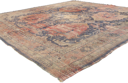 9 x 10 Antique Turkish Oushak Rug 78744