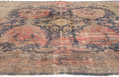 9 x 10 Antique Turkish Oushak Rug 78744