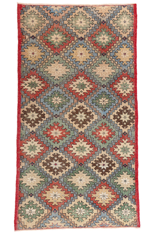 4 x 8 Vintage Turkish Sivas Rug 51996