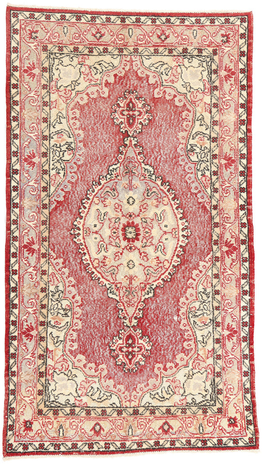 4 x 7 Vintage Red Turkish Sivas Rug 51941
