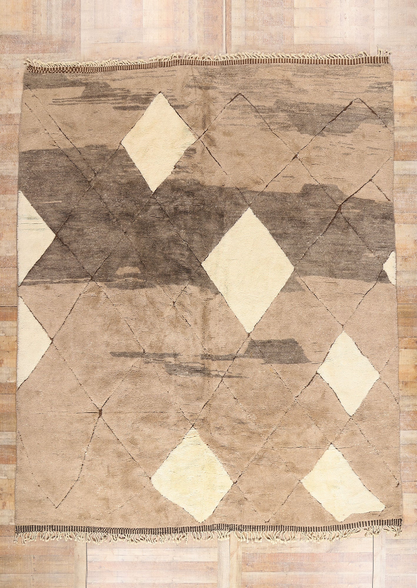 11 x 13 - Earth-Tone Beni Mrirt Moroccan Rug - 21161