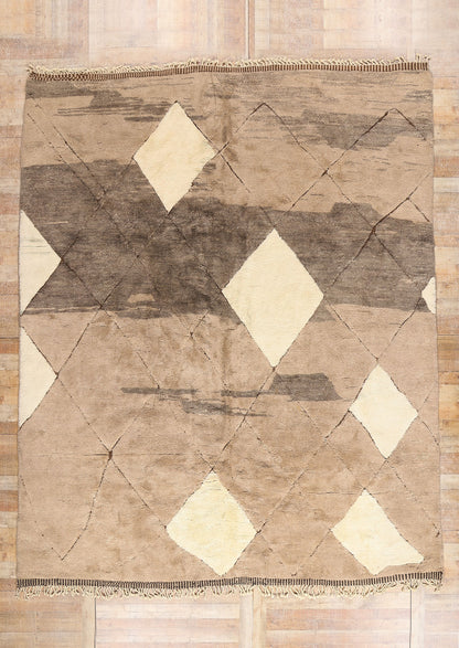 11 x 13 - Earth-Tone Beni Mrirt Moroccan Rug - 21161