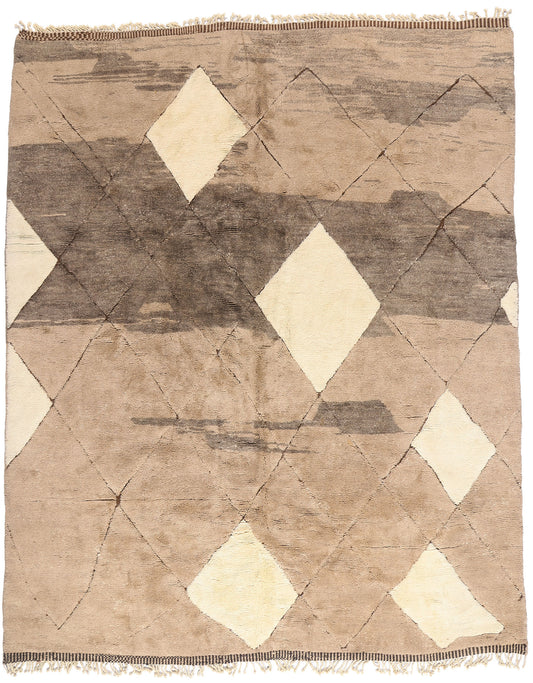 11 x 13 - Earth-Tone Beni Mrirt Moroccan Rug - 21161