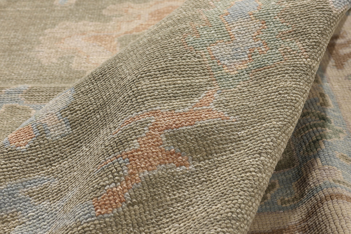 11 x 14 Earth-Tone Modern Turkish Oushak Rug 54033