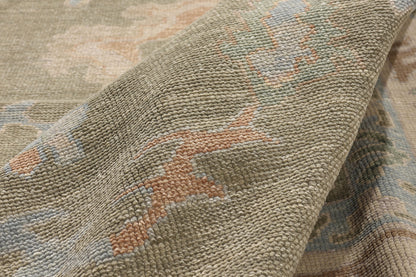 11 x 14 Earth-Tone Modern Turkish Oushak Rug 54033