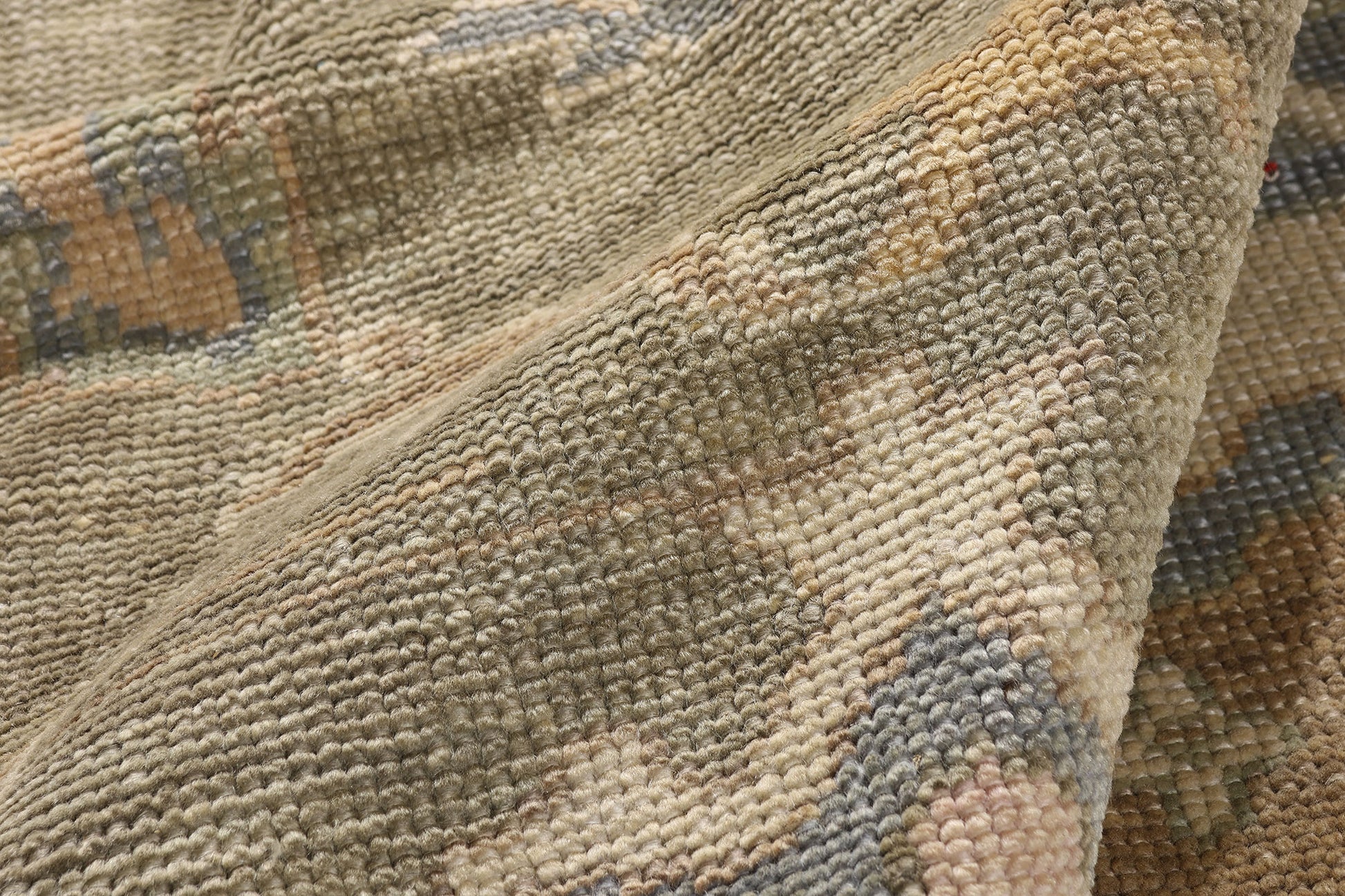 11 x 14 Earth-Tone Modern Turkish Oushak Rug 54034