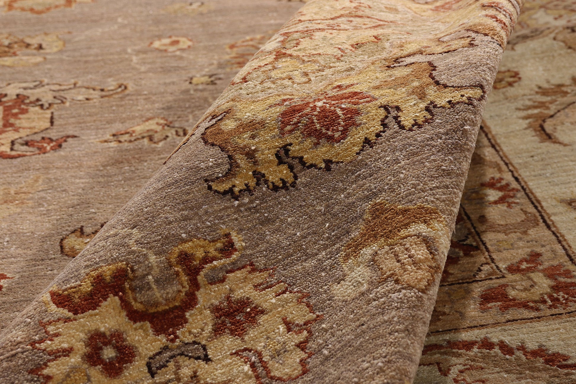 9 x 11 Earth-Tone Modern Indian Oushak Rug 77348