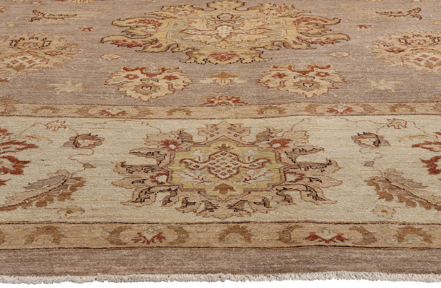 9 x 11 Earth-Tone Modern Indian Oushak Rug 77348