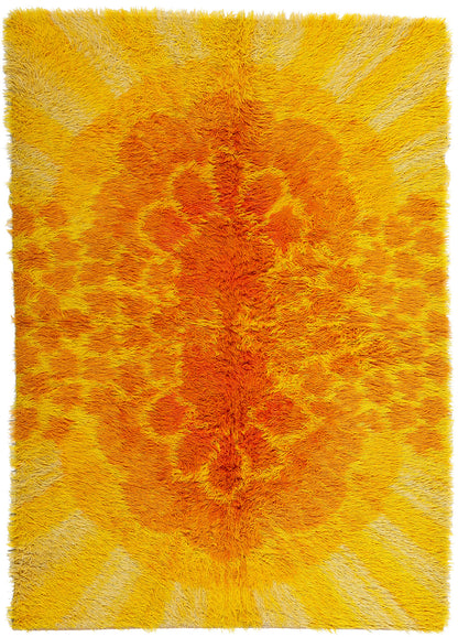 4 x 6 Vintage Ege Taepper Danish Rya Rug 78271