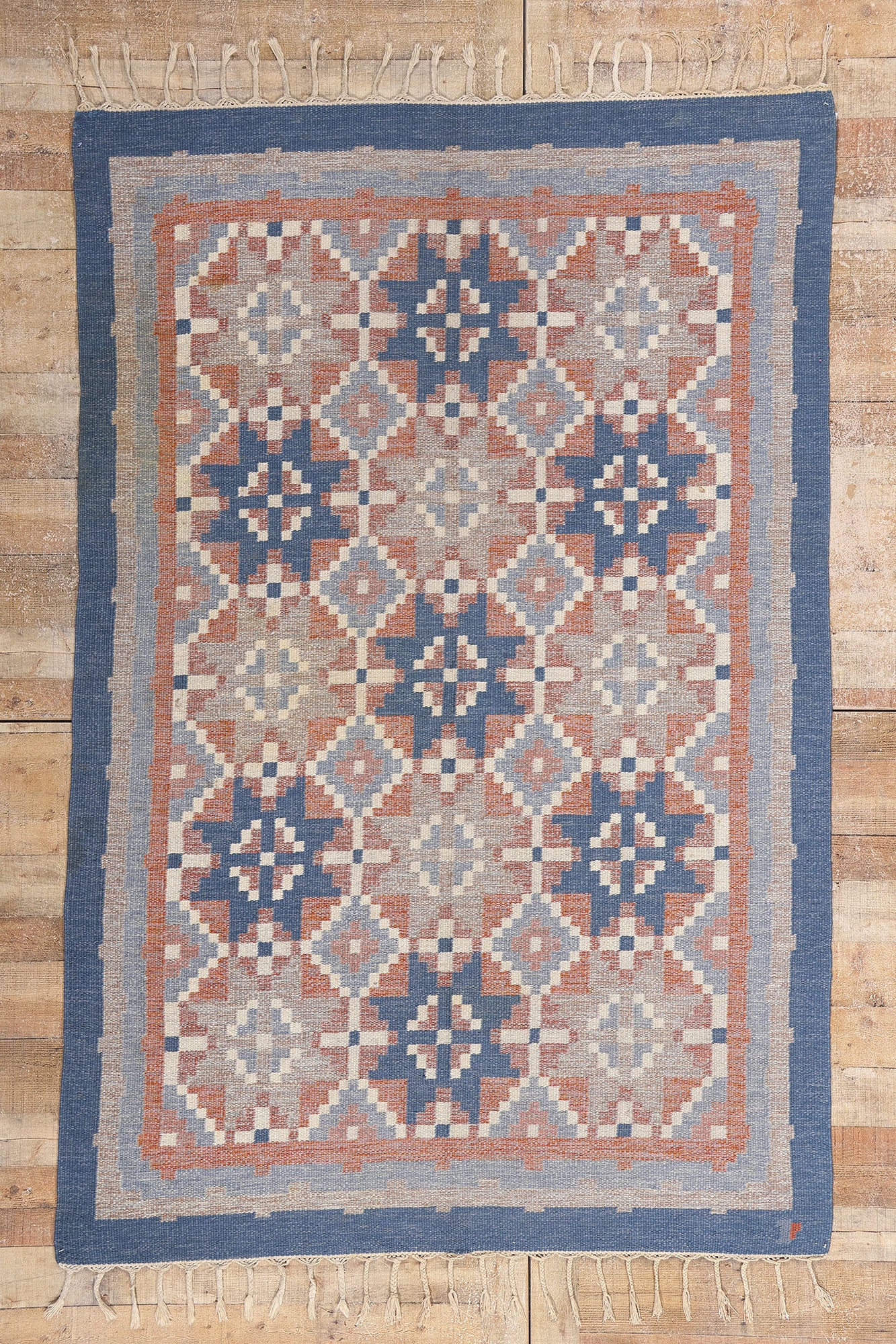 5 x 8 Erik Lundberg Vintage Swedish Rollakan Rug 79061
