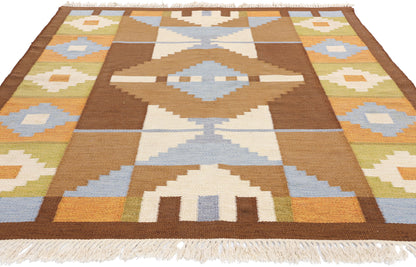 6 x 8 Evy Svensson Vintage Swedish Rollakan Rug 79039
