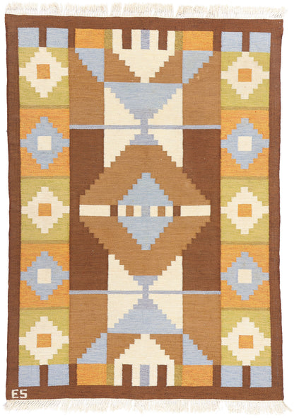 6 x 8 Evy Svensson Vintage Swedish Rollakan Rug 79039