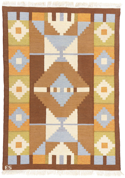 6 x 8 Evy Svensson Vintage Swedish Rollakan Rug 79039