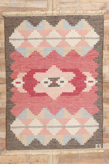 6 x 8 Evy Svensson Vintage Swedish Rollakan Rug 79045