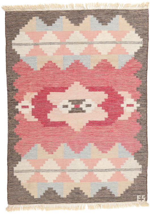 6 x 8 Evy Svensson Vintage Swedish Rollakan Rug 79045