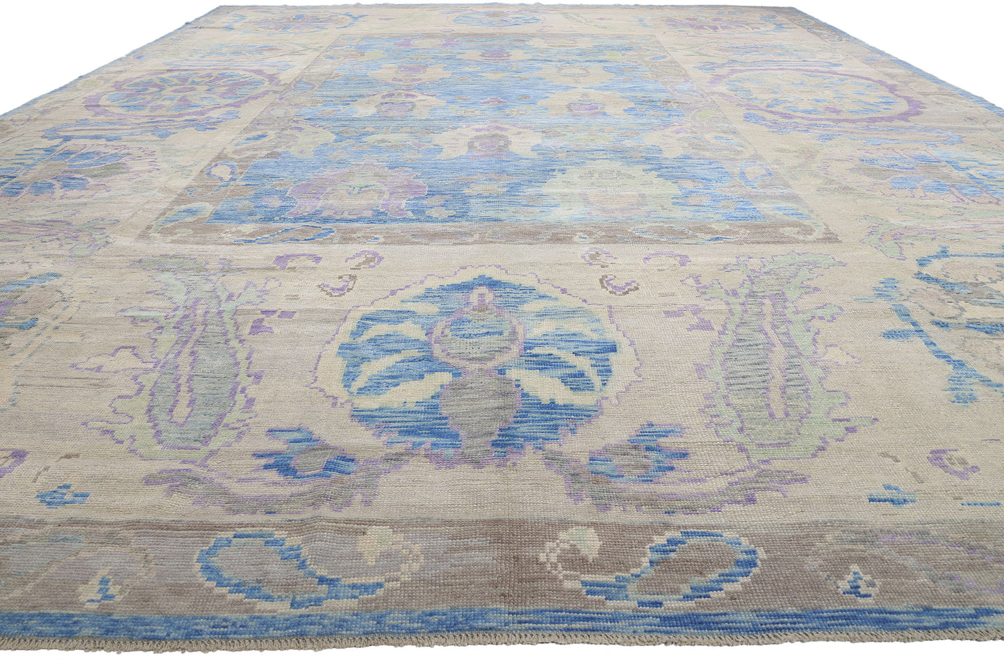 15 x 21 Modern Blue Turkish Oushak Rug 53965