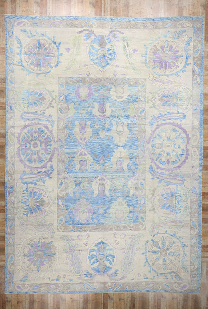 15 x 21 Modern Blue Turkish Oushak Rug 53965