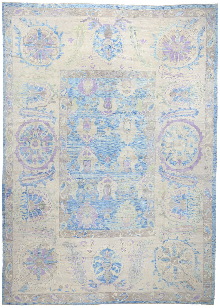 15 x 21 Modern Blue Turkish Oushak Rug 53965
