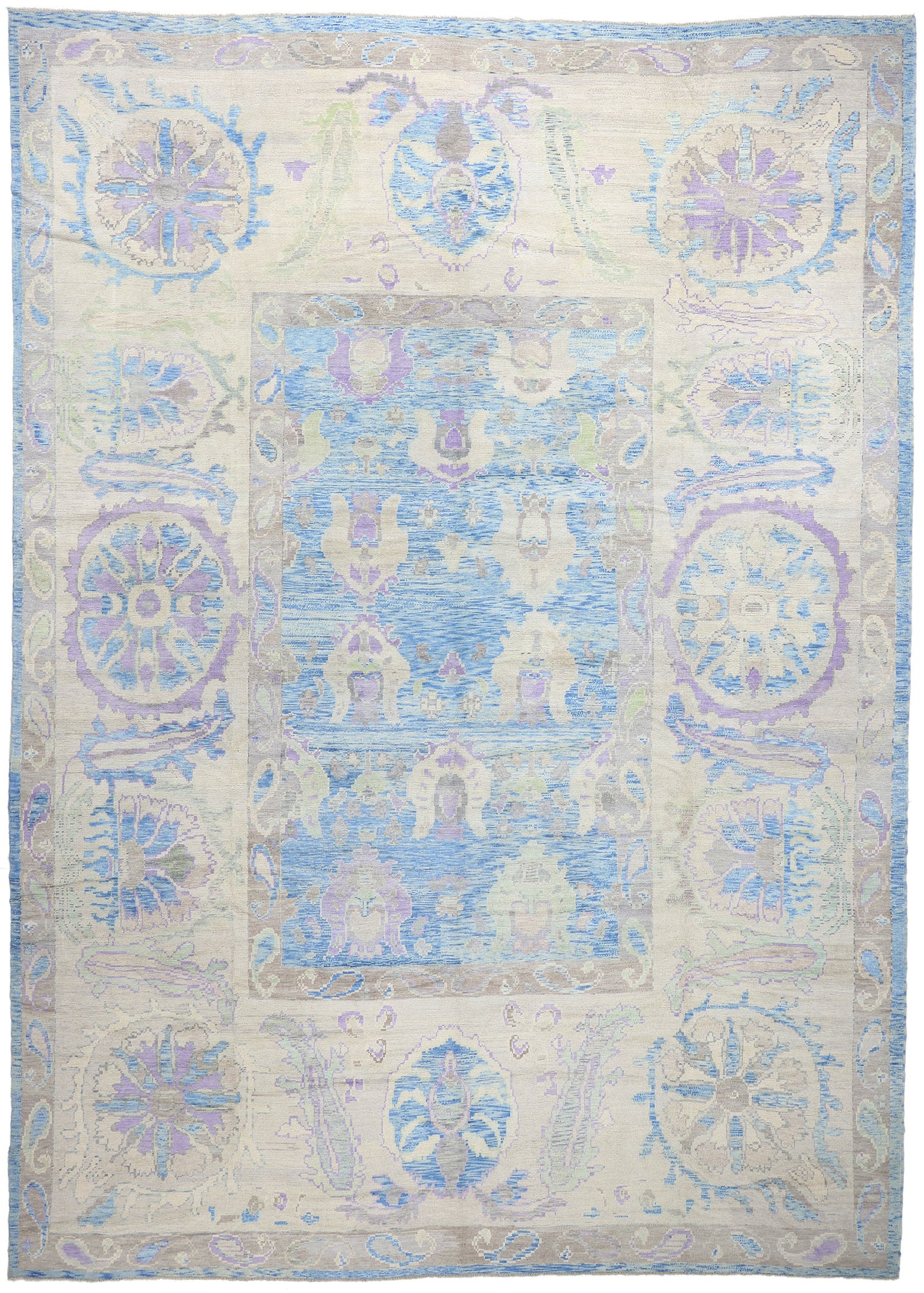 15 x 21 Modern Blue Turkish Oushak Rug 53965
