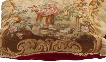 1 x 1 Antique French Aubusson Tapestry Cushion 79198