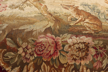 2 x 2 Antique French Aubusson Tapestry Cushion 79199