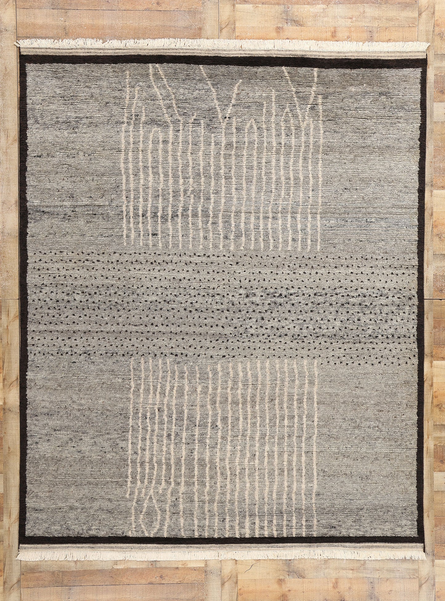 8 x 10 Dusk Lines Modern Gray Moroccan Rug 31206
