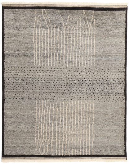 8 x 10 Dusk Lines Modern Gray Moroccan Rug 31206