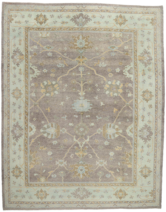 12 x 15 Modern Gray Turkish Oushak Rug 53964