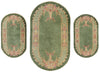 3 x 4 Antique Green Chinese Art Deco Oval Rug 78990