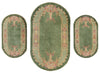 4 x 7 Antique Green Chinese Art Deco Oval Rug 78992
