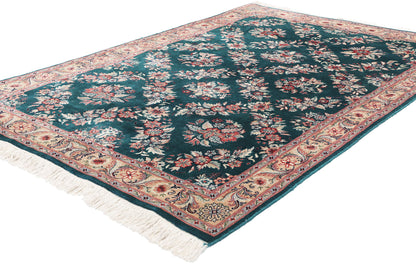4 x 6 Vintage Pakistani Aubusson Garden Trellis Rug 79120