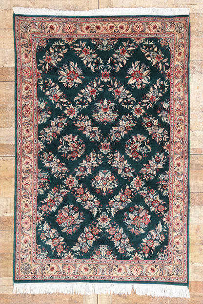 4 x 6 Vintage Pakistani Aubusson Garden Trellis Rug 79120