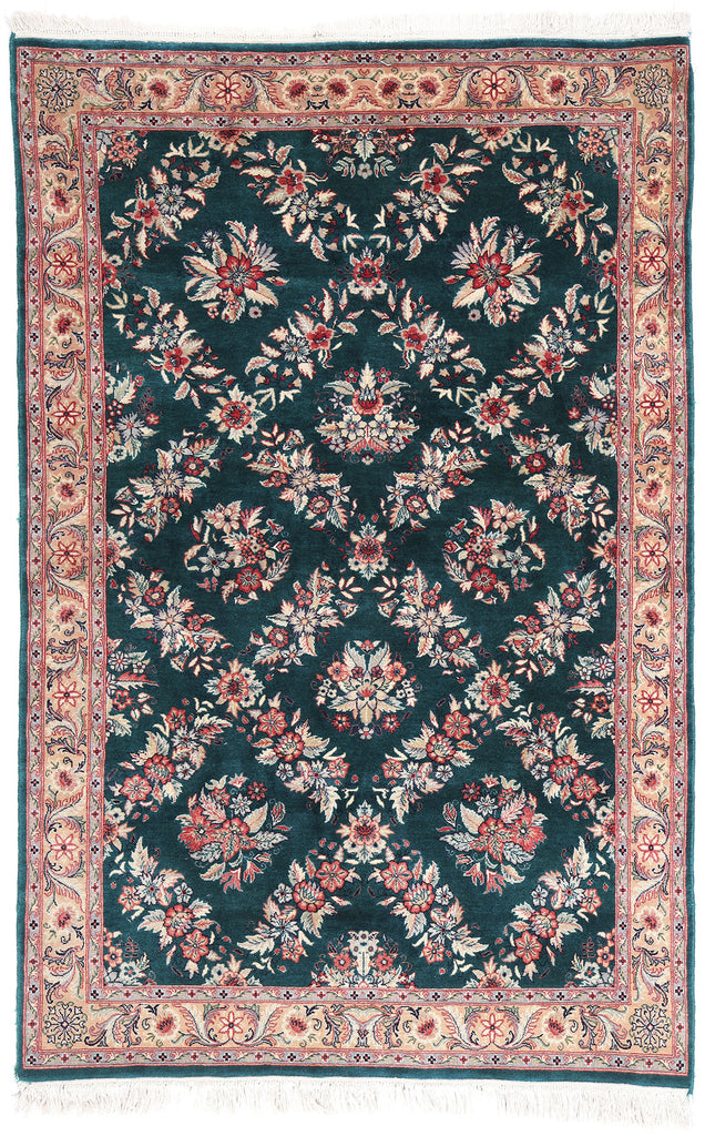 4 x 6 Vintage Pakistani Aubusson Garden Trellis Rug 79120