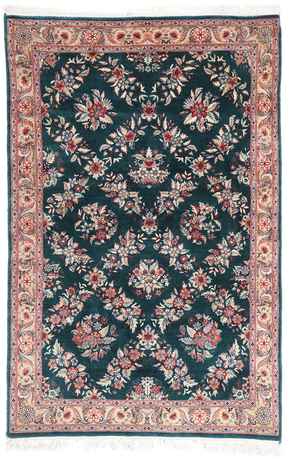 4 x 6 Vintage Pakistani Aubusson Garden Trellis Rug 79120