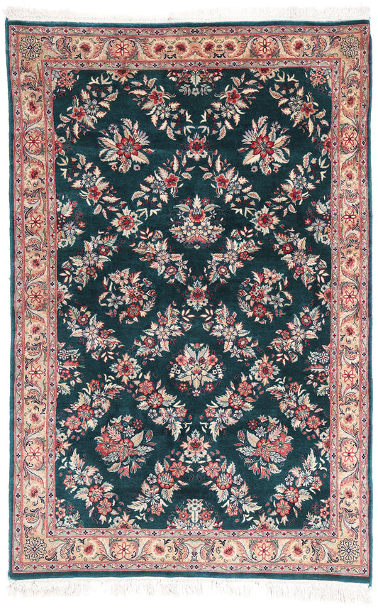4 x 6 Vintage Pakistani Aubusson Garden Trellis Rug 79120