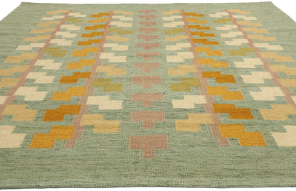 8 x 10 Scandinavian Modern Swedish Inspired Kilim Rug 31126