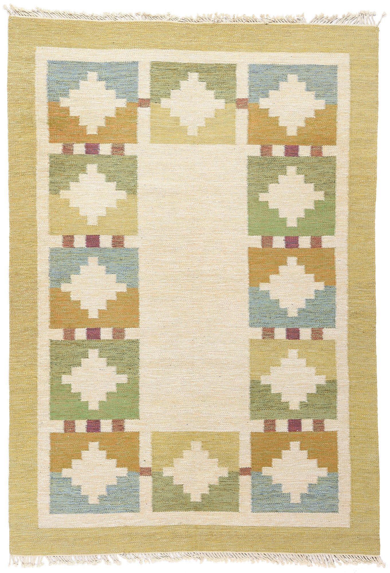 7 x 10 Ida Rydelius Vintage Swedish Rollakan Rug 79031