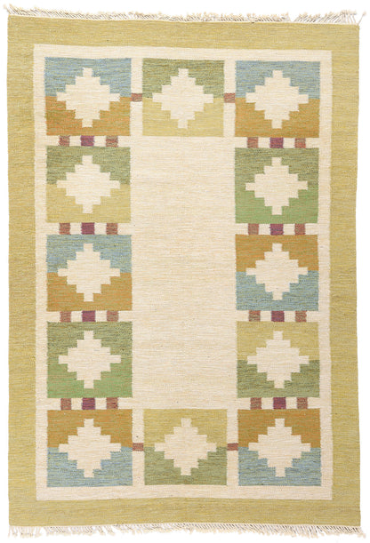 7 x 10 Ida Rydelius Vintage Swedish Rollakan Rug 79031