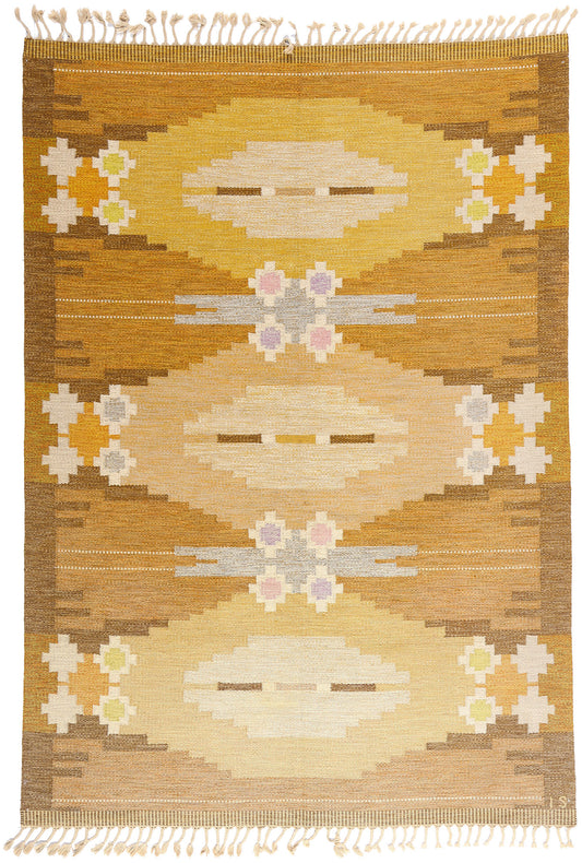 6 x 9 Ingegerd Silow Vintage Swedish Rollakan Rug 79024